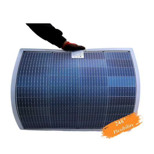 Maple Leaf 100W CPC Semi-Flexible Solar Power Panel - Bendable & Lightweight | Bifacial CPC Cells - For Curved & Uneven Surfaces