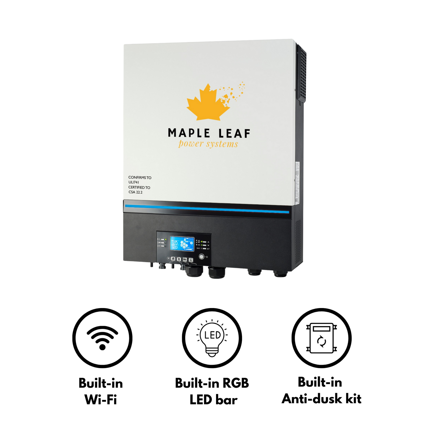 Maple Leaf 6500EX-48 Off Grid Solar Inverter - 500 VOC - 48v 110vac | (2 Units For 220vac ) Dual MPPT Solar Charger 120A [CSA Approved]