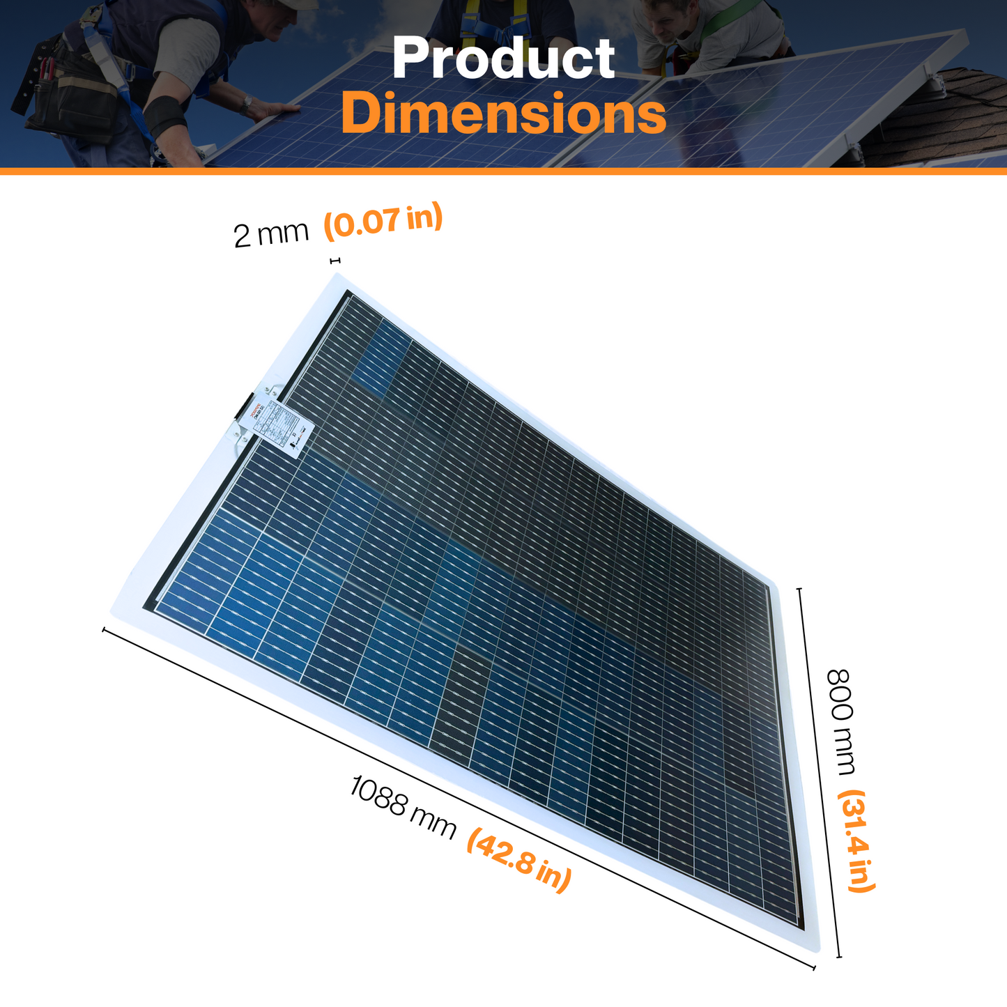 Maple Leaf 150W CPC Semi-flexible Solar Panel- Bendable Lightweight With Bi-facial CPC Cells- For Curve And Uneven Surface- W/ Waterproof Junction- 25 Years Warranty