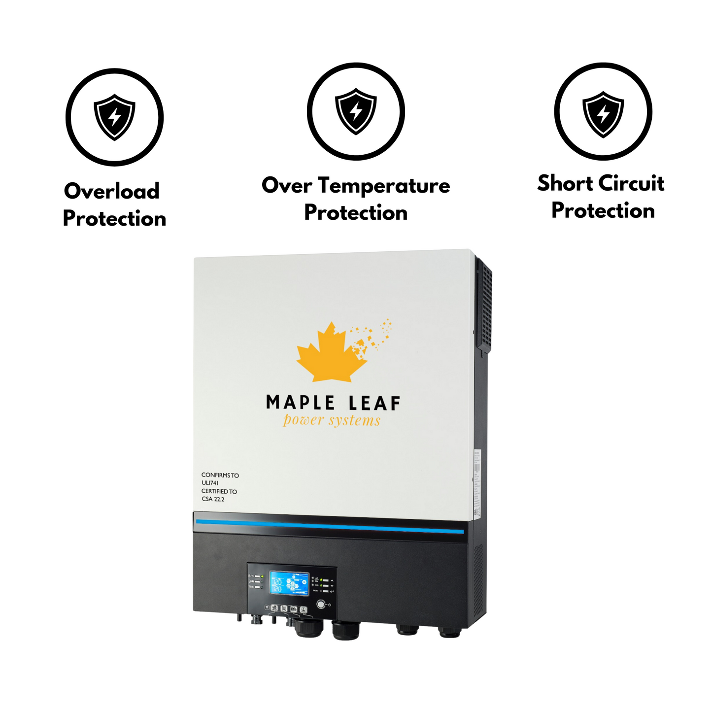 Maple Leaf 6500EX-48 Off Grid Solar Inverter - 500 VOC - 48v 110vac | (2 Units For 220vac ) Dual MPPT Solar Charger 120A [CSA Approved]