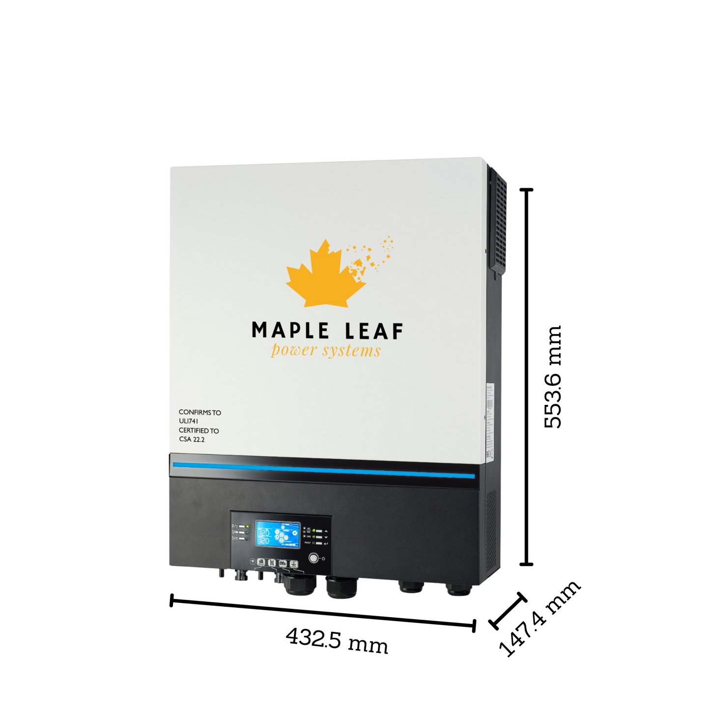 Maple Leaf 6500EX-48 Off Grid Solar Inverter - 500 VOC - 48v 110vac | (2 Units For 220vac ) Dual MPPT Solar Charger 120A [CSA Approved]