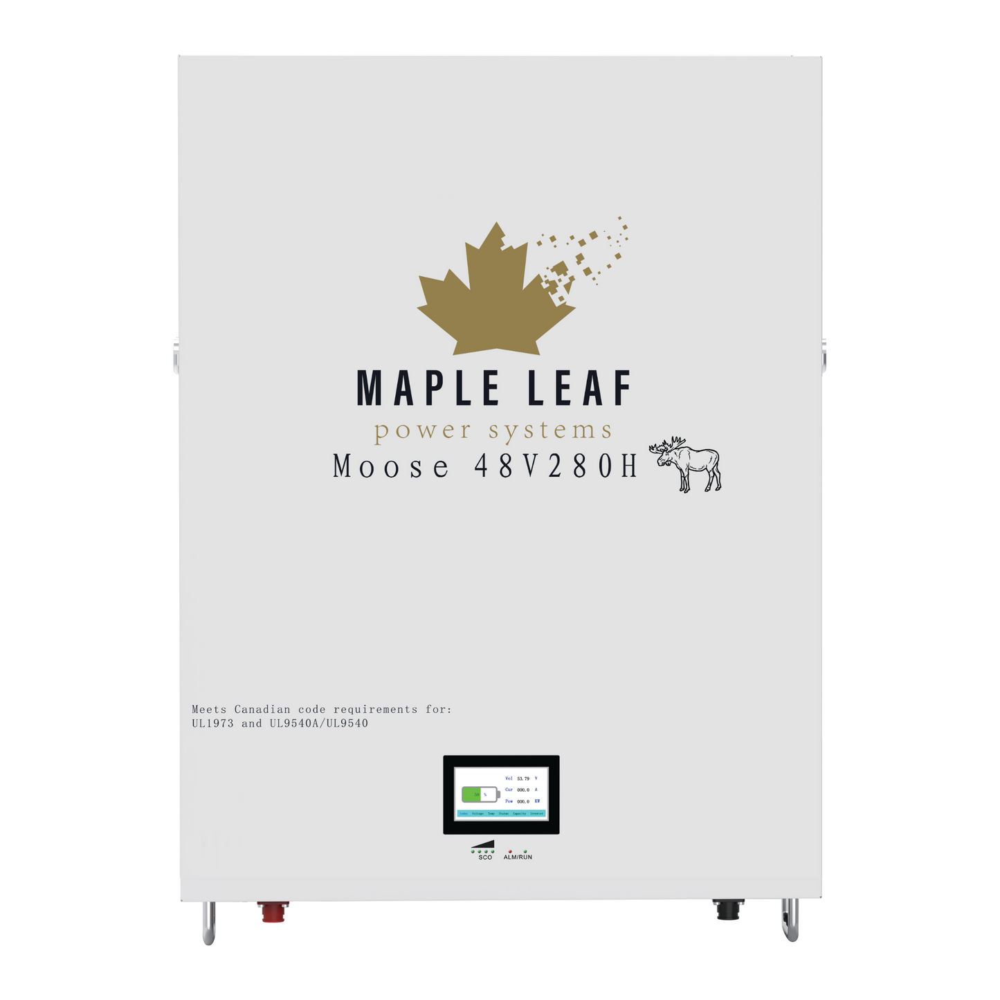 Maple Leaf 14.34KW 48V 280A Battery | Wall-mounted LiFePO4 All Weather Energy Storage  Lithium Batteries W/ LCD Touchscreen, Heater And Cables Included- UL1973-UL9540A, UL9540 With LuxPowerTeck Inverter [Pre Order For Jan/Feb 2024]