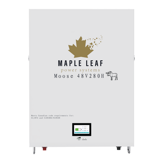 Maple Leaf 14.34KW 48V 280A Battery | Wall-mounted LiFePO4 All Weather Energy Storage  Lithium Batteries W/ LCD Touchscreen, Heater And Cables Included- UL1973-UL9540A, UL9540 With LuxPowerTeck Inverter [Pre Order For Jan/Feb 2024]