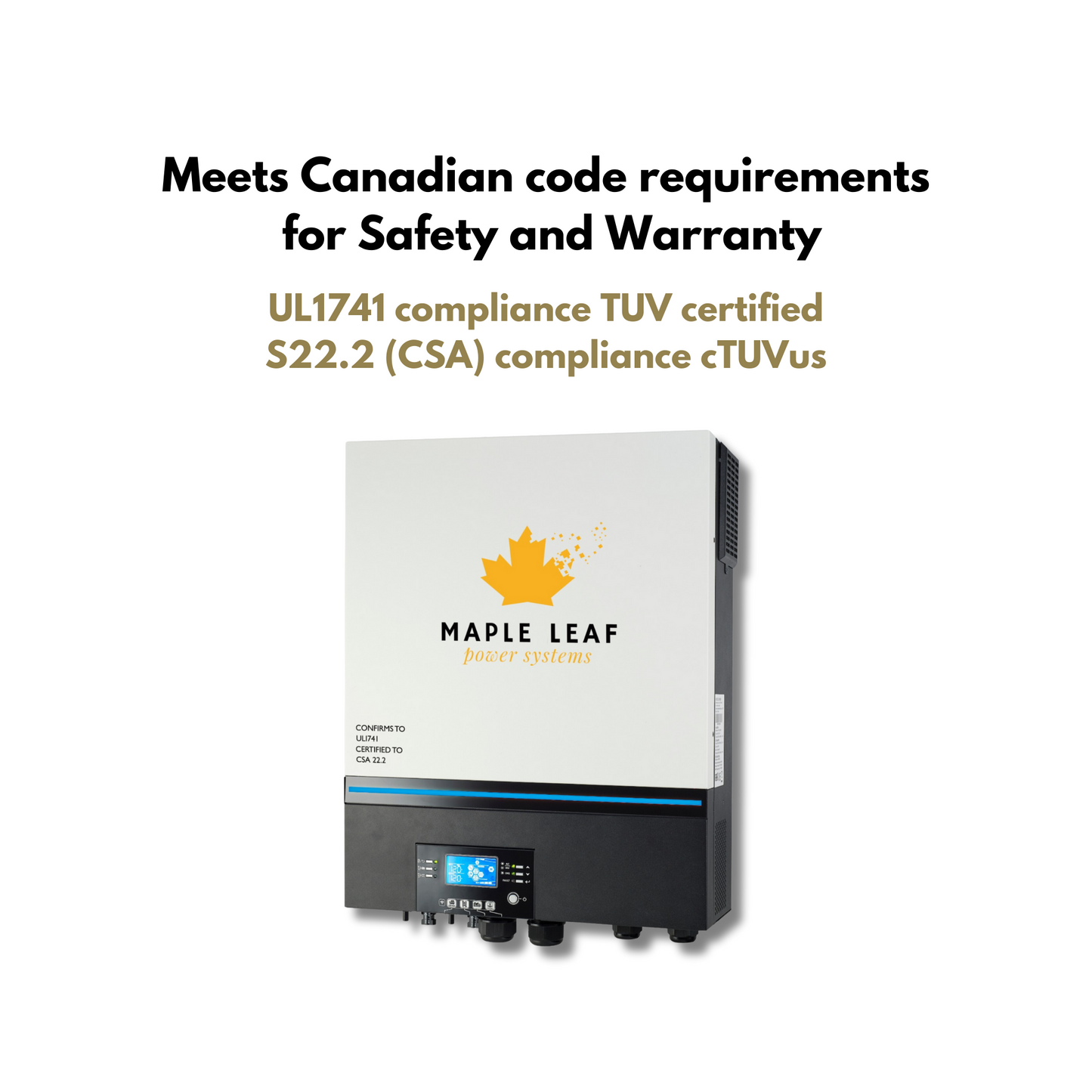 Maple Leaf 6500EX-48 Off Grid Solar Inverter - 500 VOC - 48v 110vac | (2 Units For 220vac ) Dual MPPT Solar Charger 120A [CSA Approved]